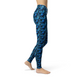 Women's Leggings Jean Dark Blue Crystalline Activewear Yoga Leggings Made in the USA