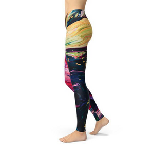 Women's Leggings Beverly Paint Stroke Leggings Activewear Yoga Leggings Made in the USA