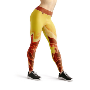 Women's Leggings Beverly Yellow Liquid LeggingsActivewear Yoga Leggings Made in the USA