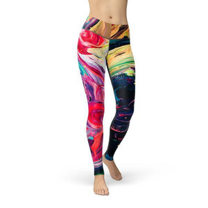 Women's Leggings Beverly Paint Stroke Leggings Activewear Yoga Leggings Made in the USA