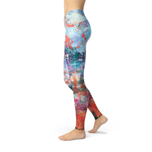 Women's Leggings Jean Colorful Painted Wall Leggings Activewear Yoga Leggings Made in the USA