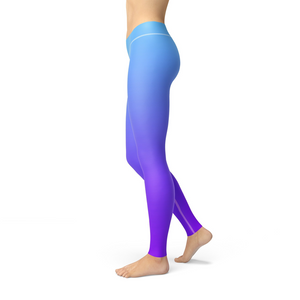 Women's Leggings Avery Blue Purple Ombre Activewear Yoga Leggings Made in the USA