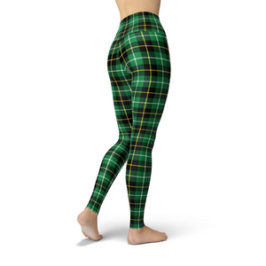 Women's Leggings Beverly Green Plaid Leggings Activewear Yoga Leggings Made in the USA