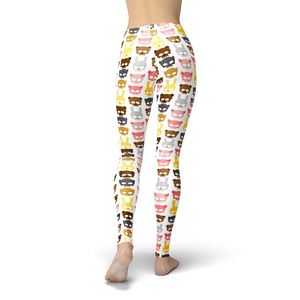 Women's Leggings Jean Candy Skulls Leggings  Activewear Yoga Leggings Made in the USA