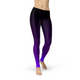 Women's Leggings Avery Black Purple Ombre Activewear Yoga Leggings Made in the USA