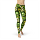 Women's Leggings Avery Green Sugar Skulls Activewear Yoga Leggings Made in the USA