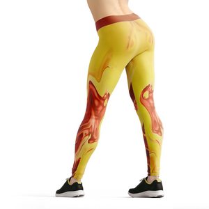 Women's Leggings Beverly Yellow Liquid LeggingsActivewear Yoga Leggings Made in the USA