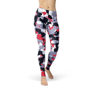 Jean Red White Camo Leggings