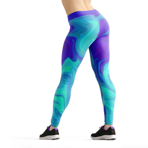 Women's Leggings Beverly Teal Liquid Leggings Activewear Yoga Leggings Made in the USA