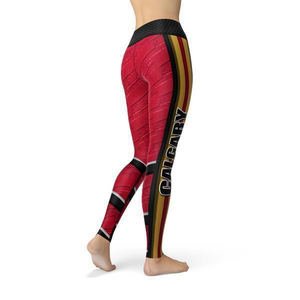 Women's Leggings Beverly Calgary Hockey Leggings Activewear Yoga Leggings Made in the USA