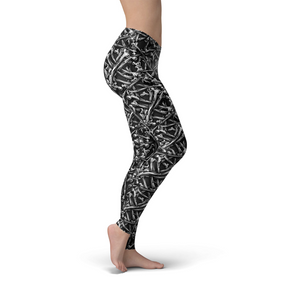 Women's Leggings Jean Bones Leggings  Activewear Yoga Leggings Made in the USA
