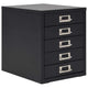 Filing Cabinet with 5 Drawers Metal 11"x13.8"x13.8" Black