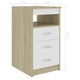 Drawer Cabinet White and Sonoma Oak 15.7"x19.7"x29.9" Chipboard