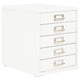 Filing Cabinet with 5 Drawers Metal 11"x13.8"x13.8" White
