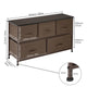 2-Tier Wide Closet Dresser, Nursery Dresser Tower With 5 Easy Pull Fabric Drawers And Metal Frame, Multi-Purpose Organizer Unit For Closets, Dorm Room, Living Room, Hallway