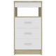 Drawer Cabinet White and Sonoma Oak 15.7"x19.7"x29.9" Chipboard