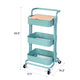 QW Movable Storage Utility Rolling Cart, Rolling End Table for Organization, Fit for Office Home and Kitchen