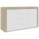 Sideboard White and Sonoma Oak 47.2"x14.2"x27.2" Chipboard