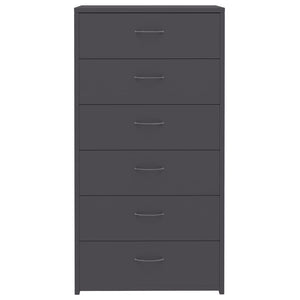 Sideboard with 6 Drawers Gray 23.6"x13.4"x37.8 Chipboard