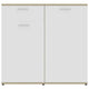 Sideboard White and Sonoma Oak 31.5"x14.1"x29.5" Chipboard