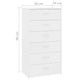 Sideboard with 6 Drawers White 23.6"x13.4"x37.8" Chipboard