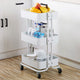 3-Tier Metal Rolling Cart, Utility Cart, Kitchen Cart with Adjustable Shelves, Storage Trolley with 2 Brakes, Easy Assembly, for Kitchen, Bathroom