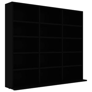 CD Cabinet Black 40.6"x9"x35.2" Chipboard