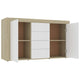 Sideboard White and Sonoma Oak 47.2"x14.2"x27.2" Chipboard