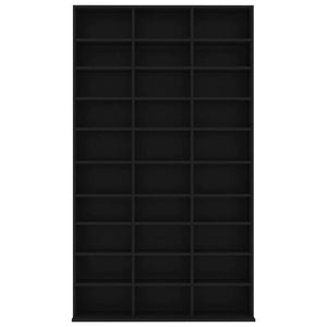 CD Cabinet Black 40.6"x9"x69.9" Chipboard