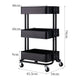 3-Tier Metal Rolling Cart, Utility Cart, Kitchen Cart with Adjustable Shelves, Storage Trolley with 2 Brakes, Easy Assembly, for Kitchen, Bathroom