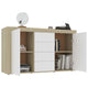 Sideboard White and Sonoma Oak 47.2"x14.2"x27.2" Chipboard