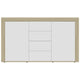 Sideboard White and Sonoma Oak 47.2"x14.2"x27.2" Chipboard