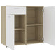 Sideboard White and Sonoma Oak 31.5"x14.1"x29.5" Chipboard