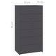 Sideboard with 6 Drawers Gray 23.6"x13.4"x37.8 Chipboard