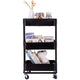 3-Tier Metal Rolling Cart, Utility Cart, Kitchen Cart with Adjustable Shelves, Storage Trolley with 2 Brakes, Easy Assembly, for Kitchen, Bathroom