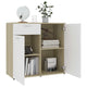 Sideboard White and Sonoma Oak 31.5"x14.1"x29.5" Chipboard