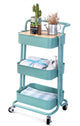 QW Movable Storage Utility Rolling Cart, Rolling End Table for Organization, Fit for Office Home and Kitchen