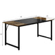 Contrasting Color Splice Board Design Computer Office Desk, Home Office Writing Desk, Black Metal Frame