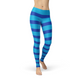 Women's Leggings Avery Blue Candy Cane Activewear Yoga Leggings Made in the USA