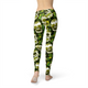 Women's Leggings Avery Green Sugar Skulls Activewear Yoga Leggings Made in the USA