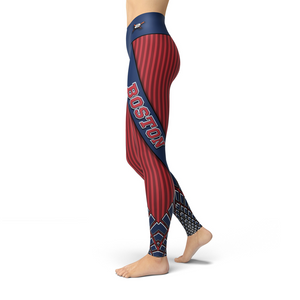 Women's Leggings Beverly Boston Baseball Leggings Activewear Yoga Leggings Made in the USA